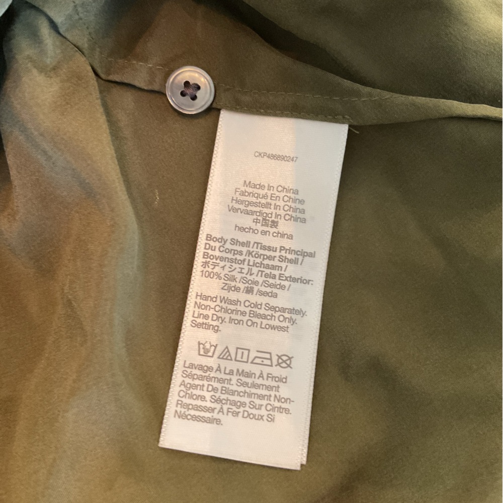 NWT Madewell Washable Silk Drapey Patch Pocket Sleeveless Shirt Loden Green Sz S - Picture 10 of 13